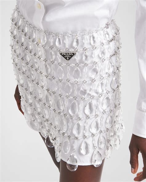 crystal prada mini skirt|Crystal Miniskirt With Jeweled Fringe .